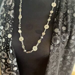 Elegant Silver-tone Coin Necklace